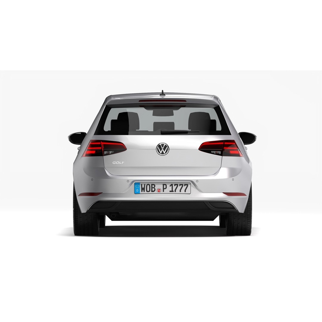 Volkswagen Golf 2017 3D Model – High Poly Game Asset, FBX & OBJ Formats - View 7