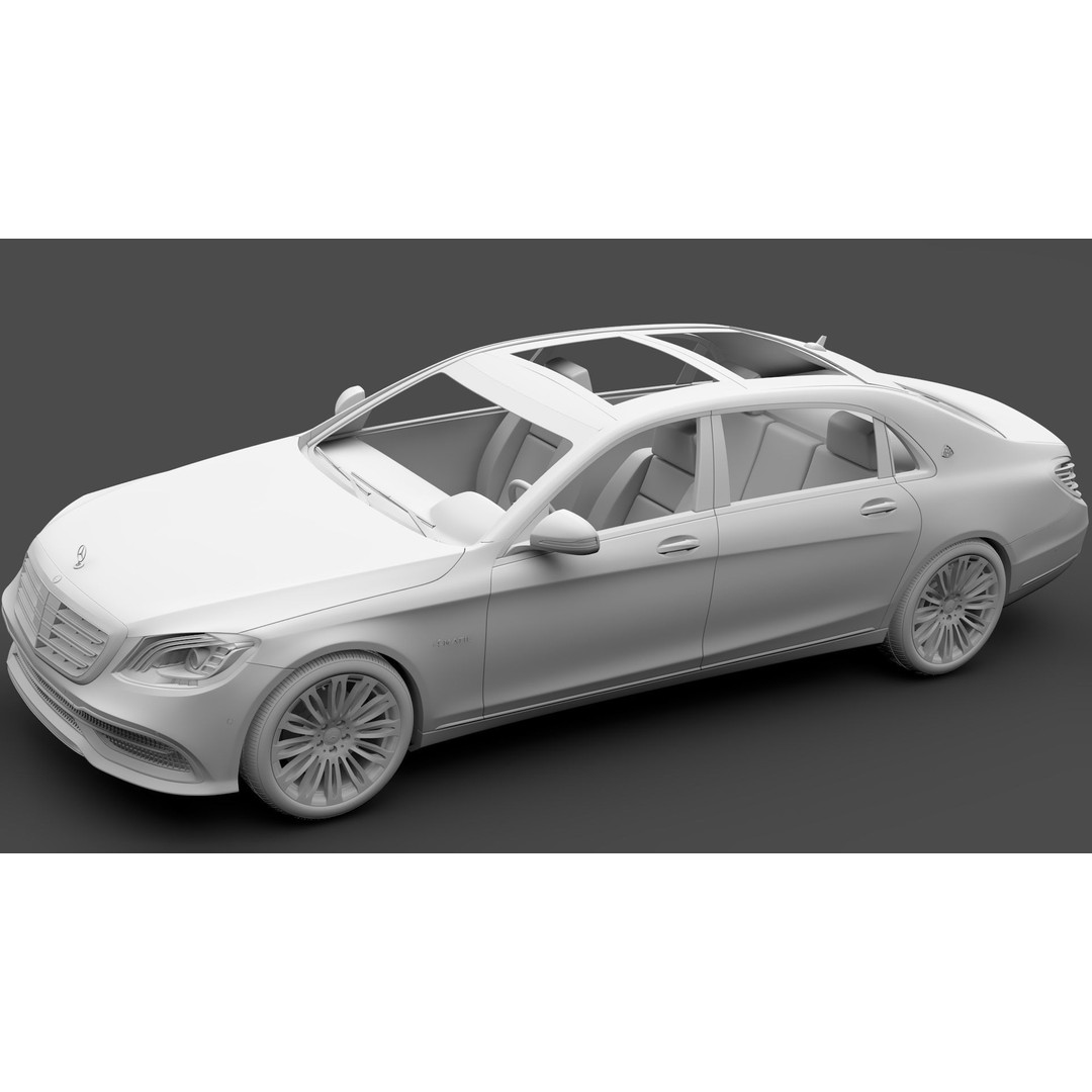 Mercedes Maybach S 560 4Matic 3D Model – High Poly Luxury Vehicle, FBX - View 14
