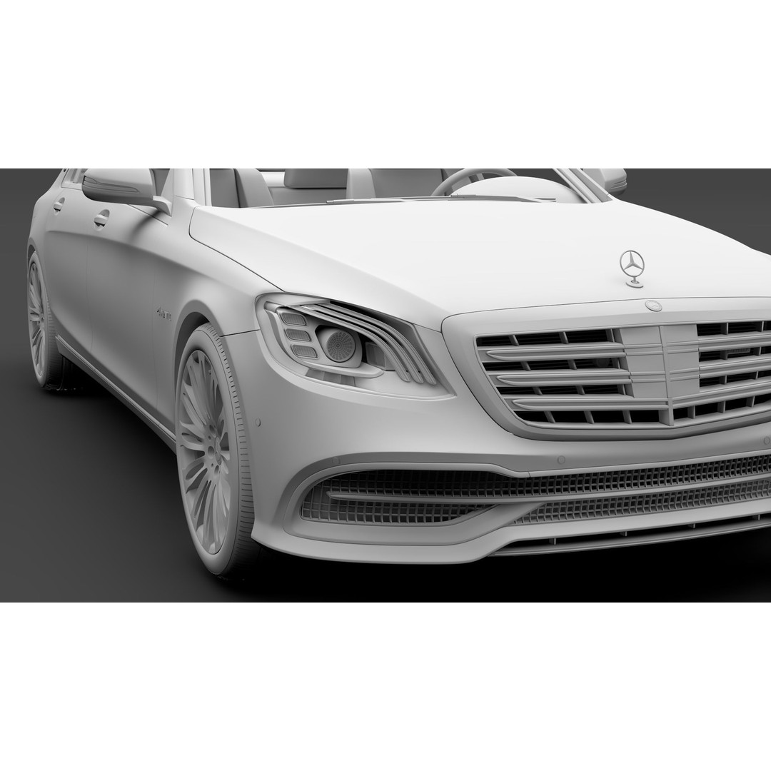 Mercedes Maybach S 560 4Matic 3D Model – High Poly Luxury Vehicle, FBX - View 17