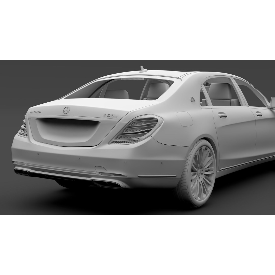 Mercedes Maybach S 560 4Matic 3D Model – High Poly Luxury Vehicle, FBX - View 18