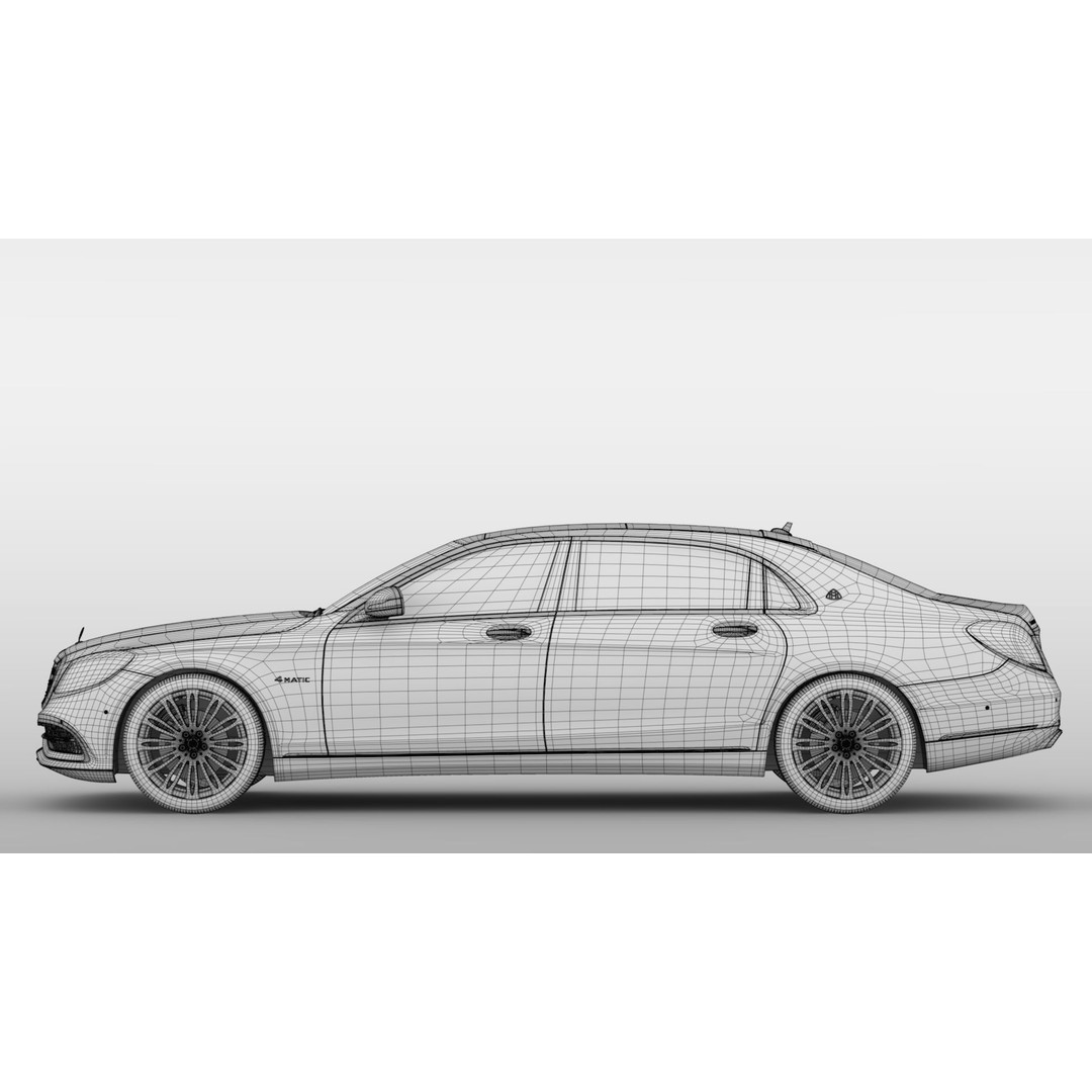 Mercedes Maybach S 560 4Matic 3D Model – High Poly Luxury Vehicle, FBX - View 22