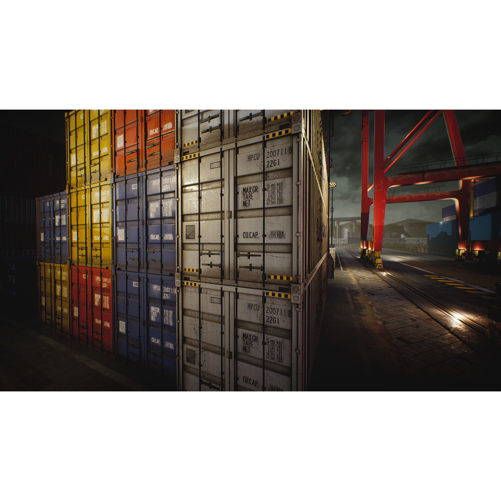 Container Yard Environment Set - Low-Poly Game-Ready 3D Model - View 6