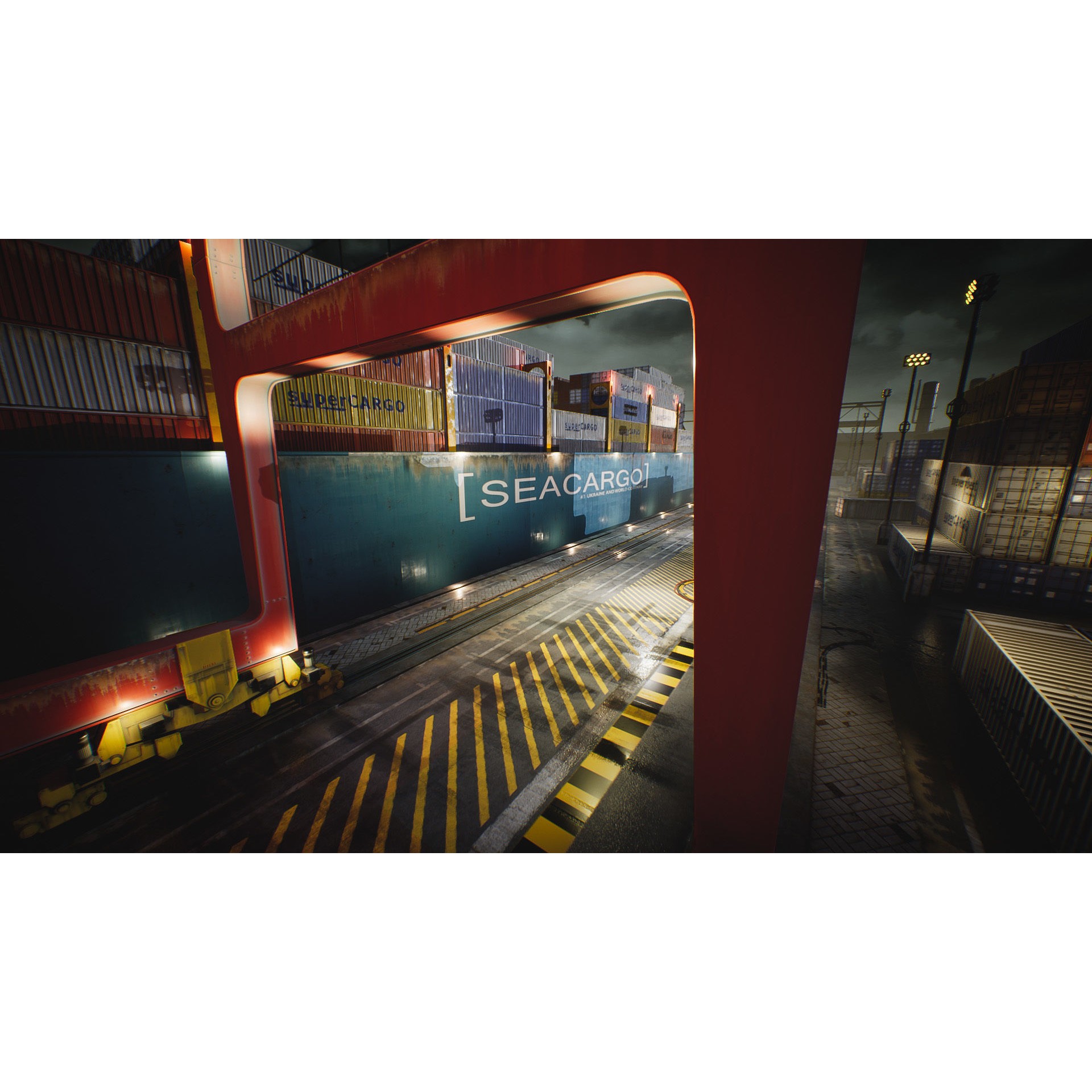 Container Yard Environment Set - Low-Poly Game-Ready 3D Model - View 7