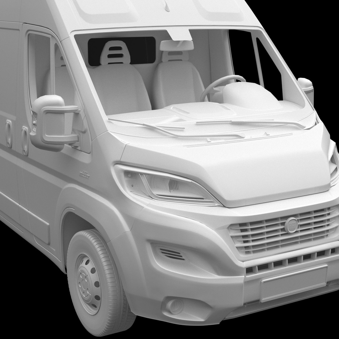 FIAT Ducato LWB 3D Model – Medium Roof Commercial Van, FBX, OBJ - View 17