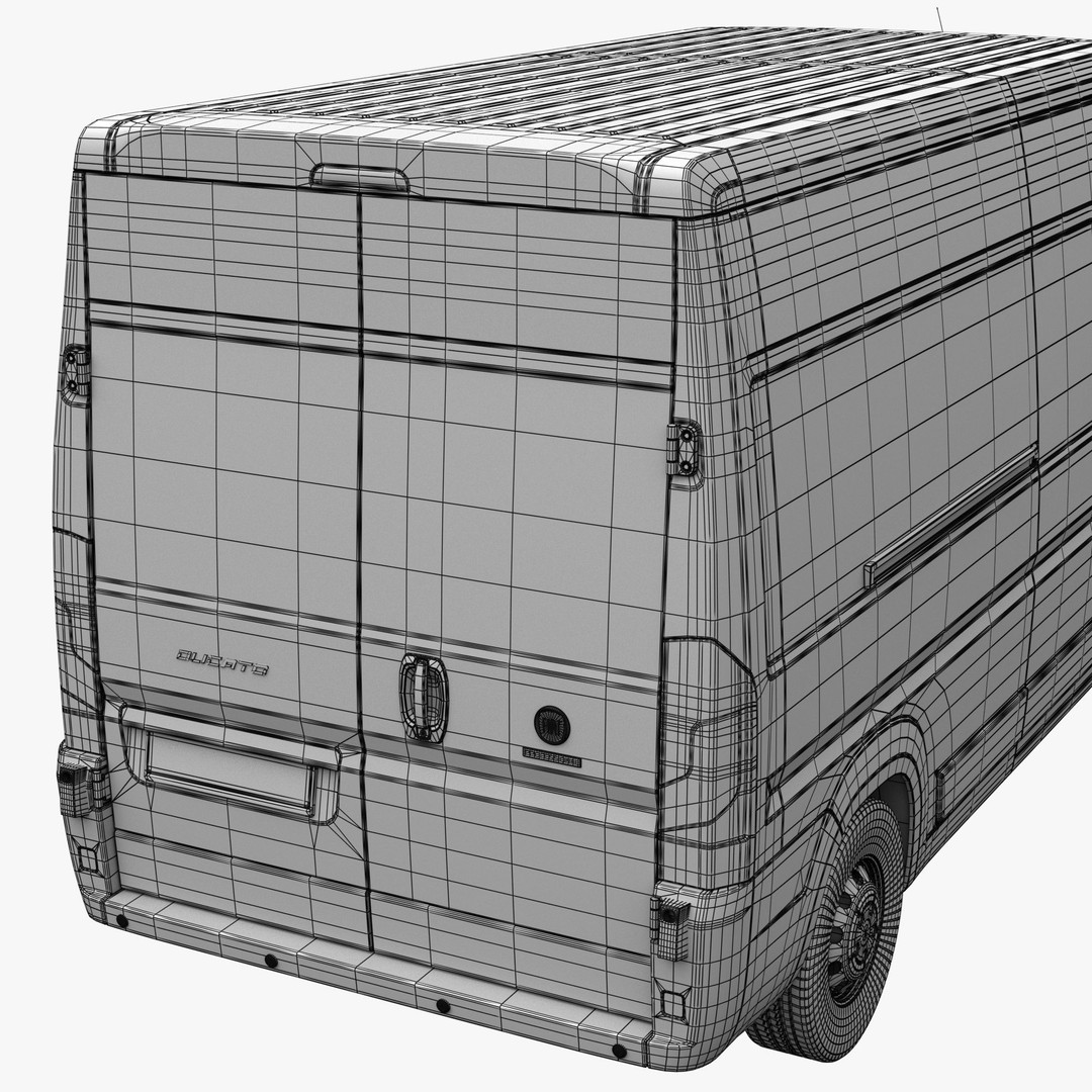 FIAT Ducato LWB 3D Model – Medium Roof Commercial Van, FBX, OBJ - View 20