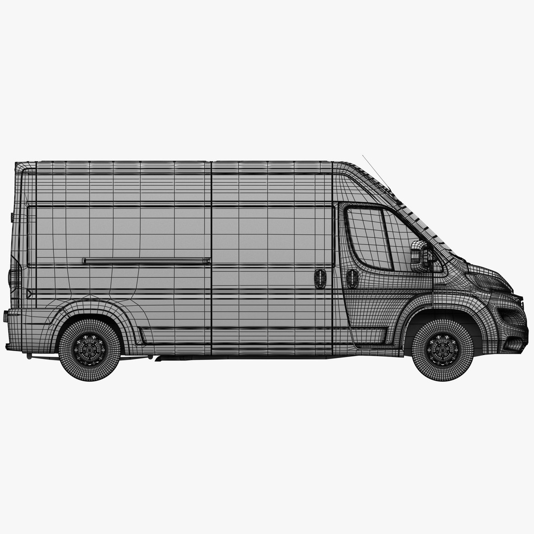 FIAT Ducato LWB 3D Model – Medium Roof Commercial Van, FBX, OBJ - View 23