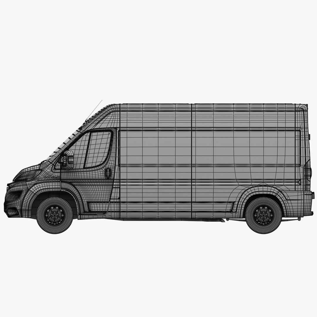 FIAT Ducato LWB 3D Model – Medium Roof Commercial Van, FBX, OBJ - View 24
