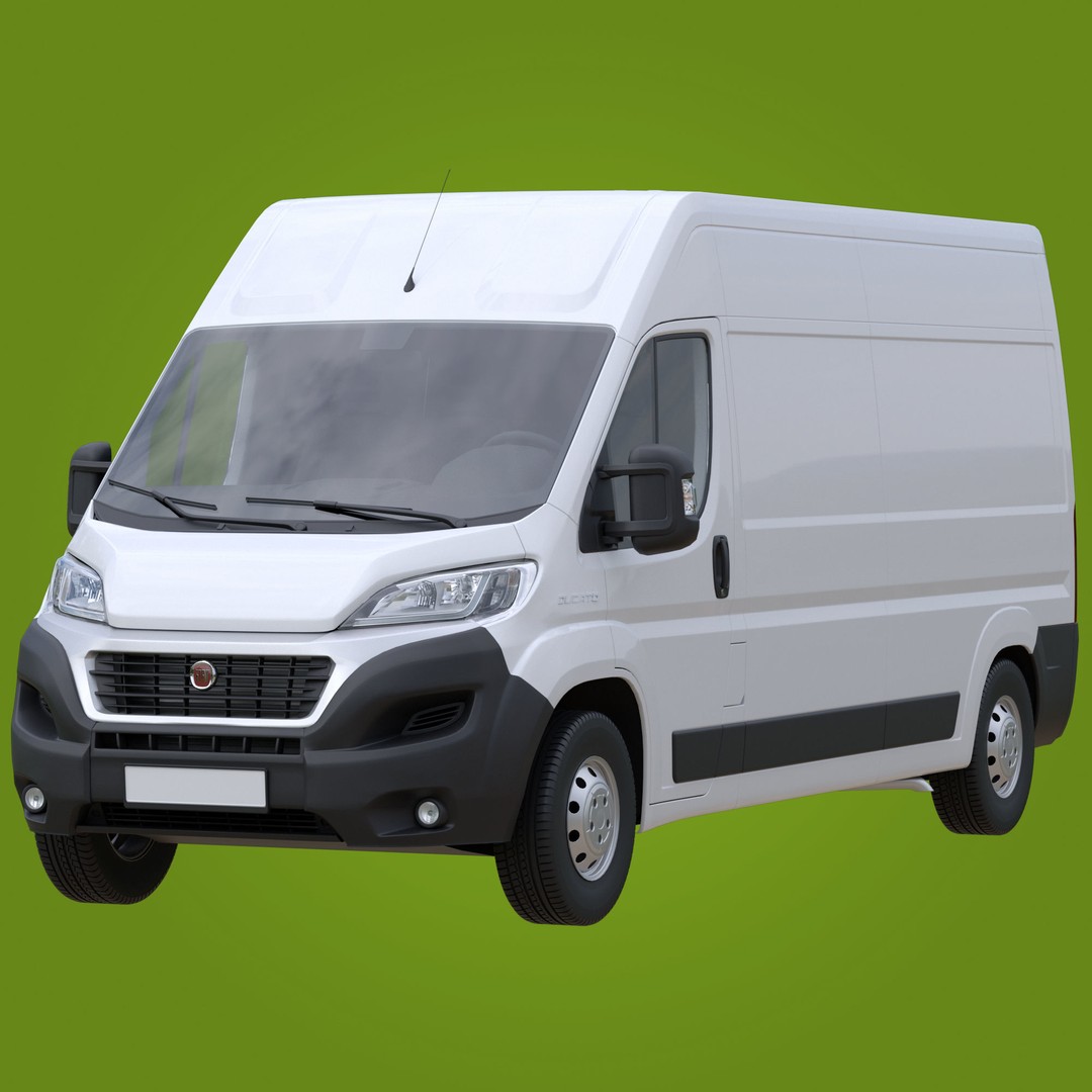 FIAT Ducato LWB 3D Model – Medium Roof Commercial Van, FBX, OBJ - View 3