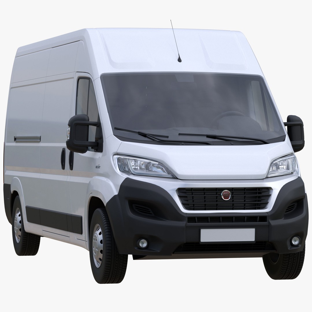 FIAT Ducato LWB 3D Model – Medium Roof Commercial Van, FBX, OBJ - View 4