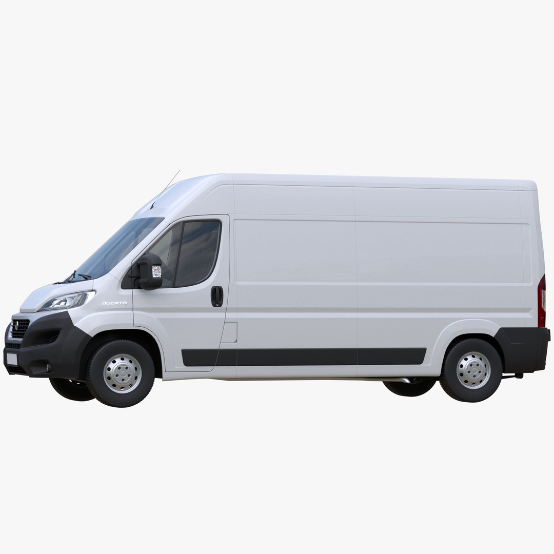 FIAT Ducato LWB 3D Model – Medium Roof Commercial Van, FBX, OBJ - View 6