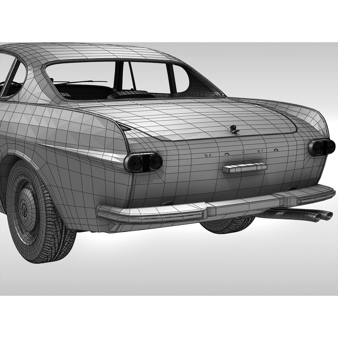 Volvo P1800 3D Model – Classic Coupe, High Poly & Low Poly Formats