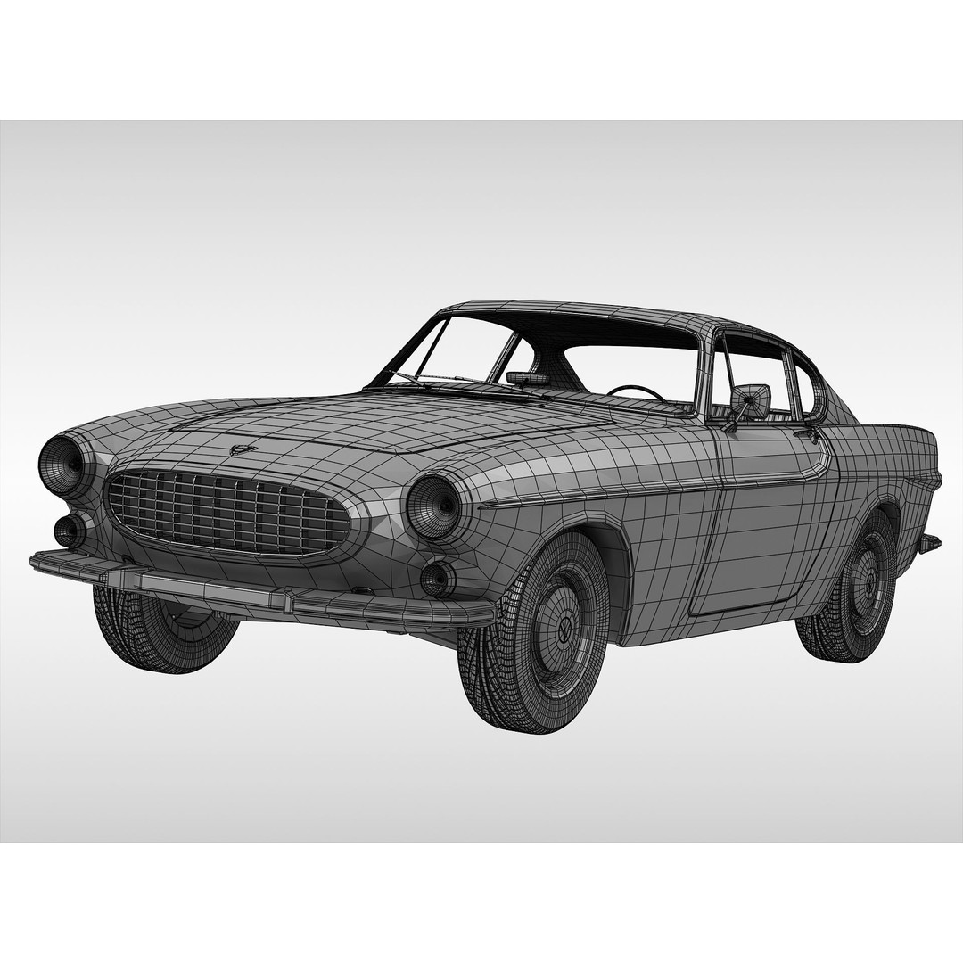 Volvo P1800 3D Model – Classic Coupe, High Poly & Low Poly Formats - View 13