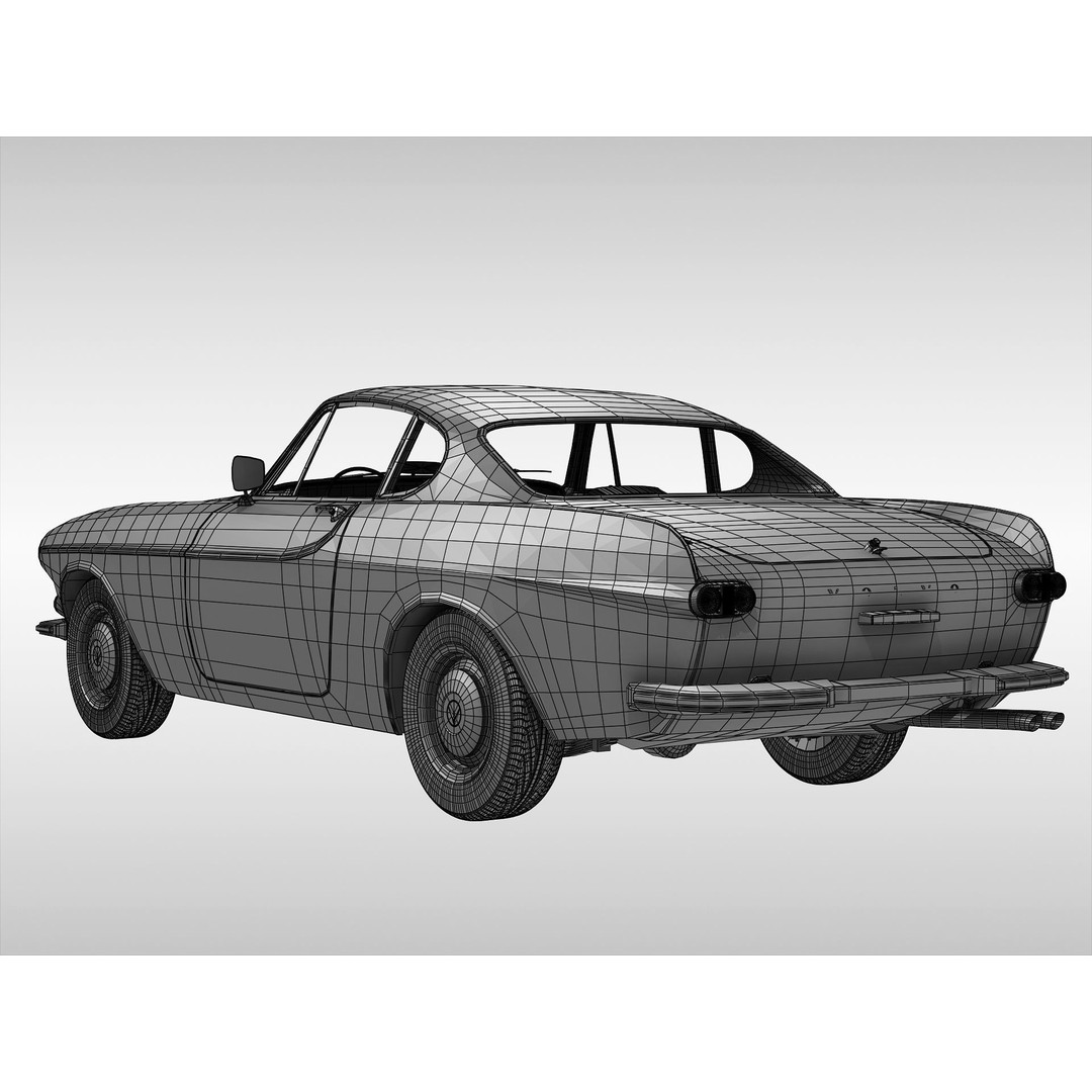 Volvo P1800 3D Model – Classic Coupe, High Poly & Low Poly Formats - View 14