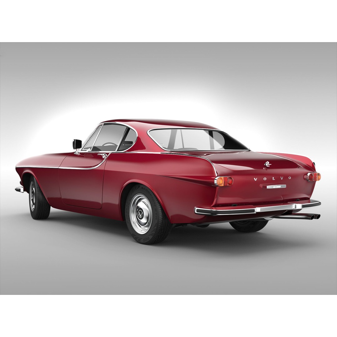 Volvo P1800 3D Model – Classic Coupe, High Poly & Low Poly Formats - View 3
