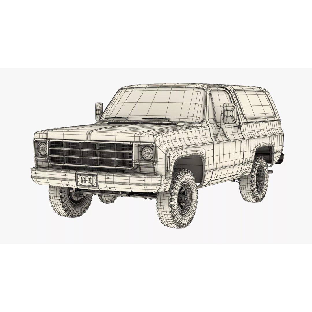 Vintage SUV 3D Model – High Detail 4WD Vehicle, FBX & Blender - View 22