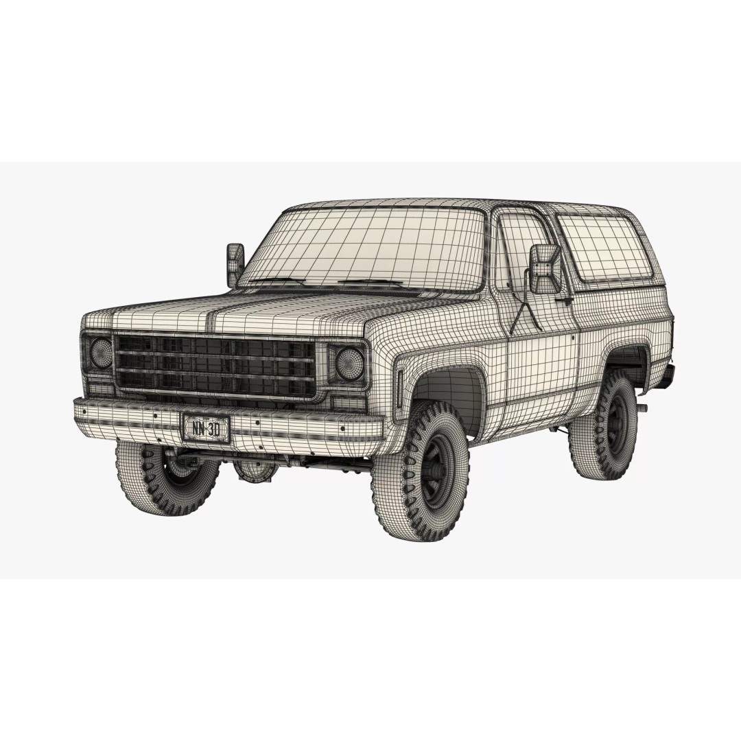 Vintage SUV 3D Model – High Detail 4WD Vehicle, FBX & Blender - View 23