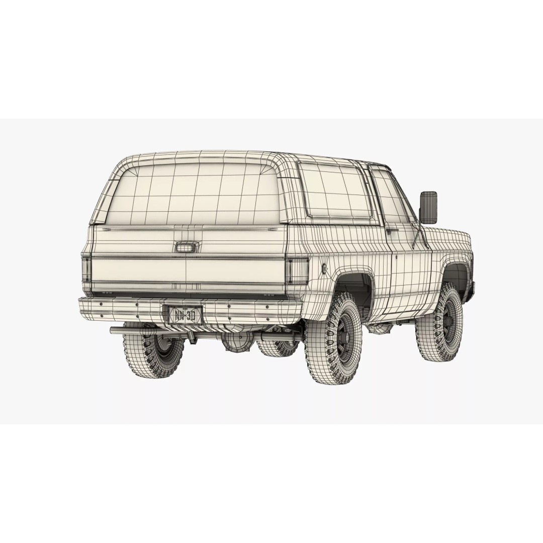 Vintage SUV 3D Model – High Detail 4WD Vehicle, FBX & Blender - View 24