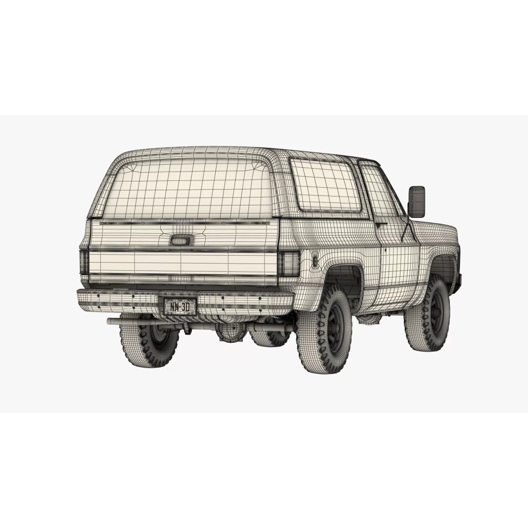 Vintage SUV 3D Model – High Detail 4WD Vehicle, FBX & Blender - View 25