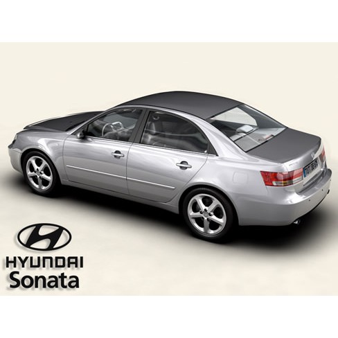 Hyundai Sonata 3D Model – High Poly Vehicle with Detailed Interior, FBX/OBJ - View 3