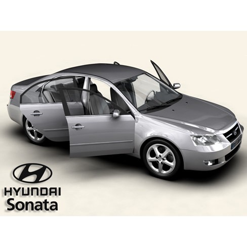Hyundai Sonata 3D Model – High Poly Vehicle with Detailed Interior, FBX/OBJ - View 5
