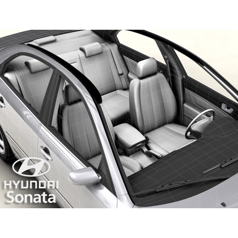 Hyundai Sonata 3D Model – High Poly Vehicle with Detailed Interior, FBX/OBJ - View 7