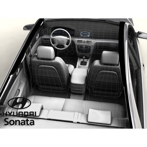 Hyundai Sonata 3D Model – High Poly Vehicle with Detailed Interior, FBX/OBJ - View 8