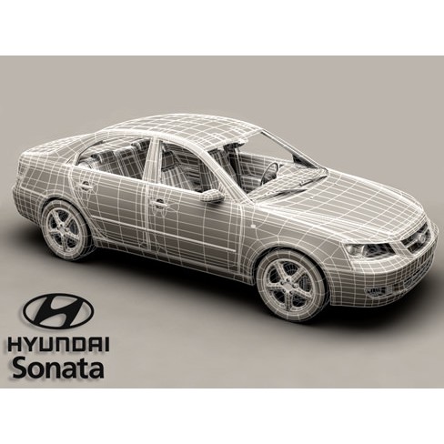 Hyundai Sonata 3D Model – High Poly Vehicle with Detailed Interior, FBX/OBJ - View 9