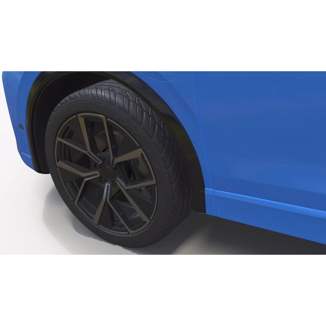 Modern Blue Crossover SUV 3D Model – High Poly PBR Asset, FBX - View 19