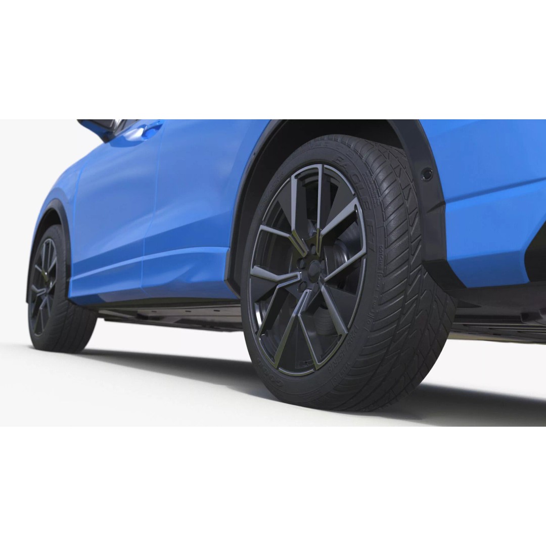 Modern Blue Crossover SUV 3D Model – High Poly PBR Asset, FBX - View 22