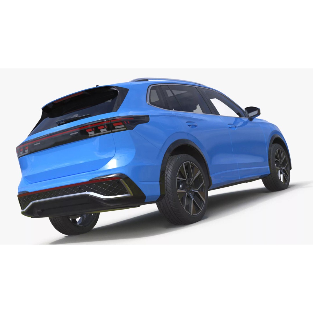 Modern Blue Crossover SUV 3D Model – High Poly PBR Asset, FBX - View 25