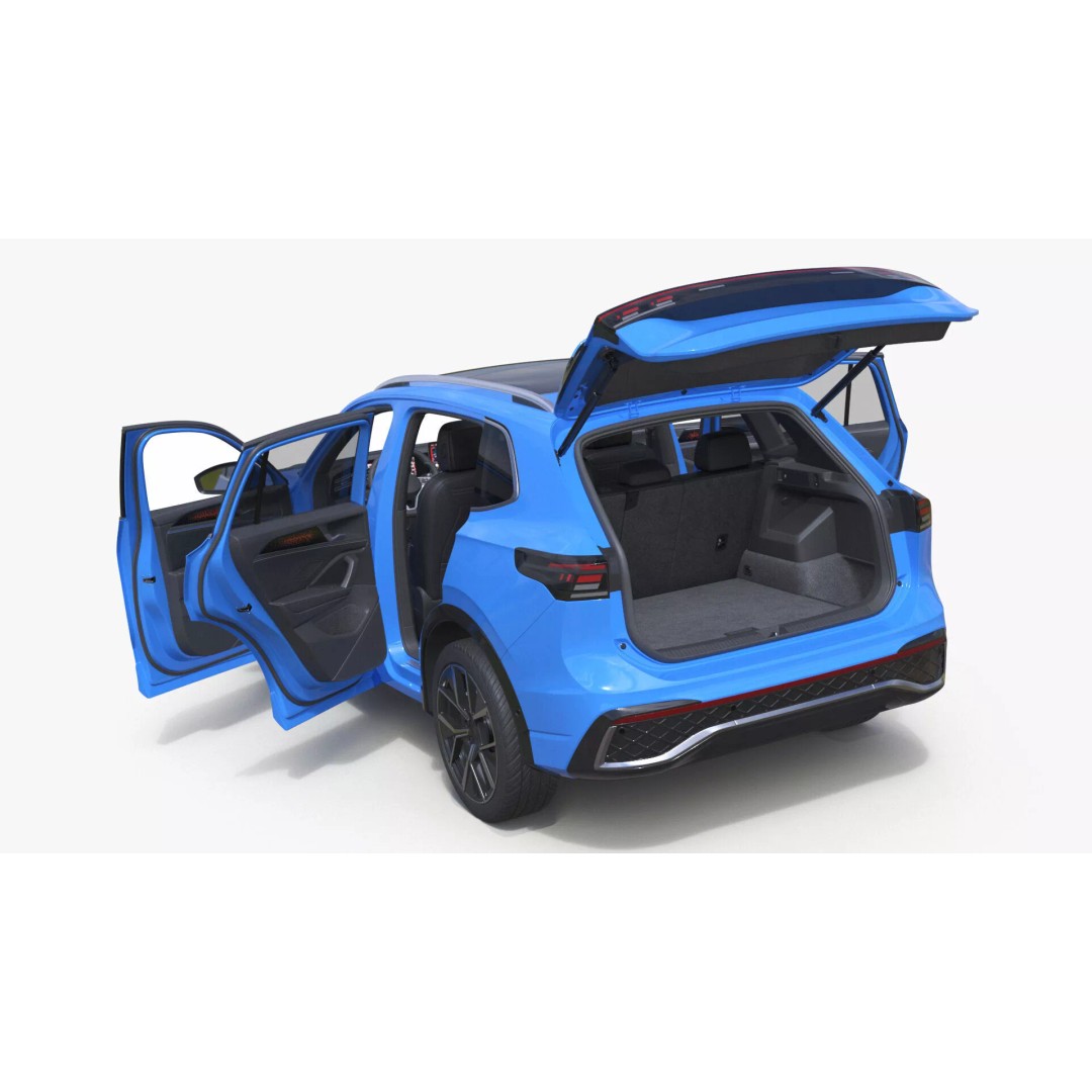 Modern Blue Crossover SUV 3D Model – High Poly PBR Asset, FBX - View 26