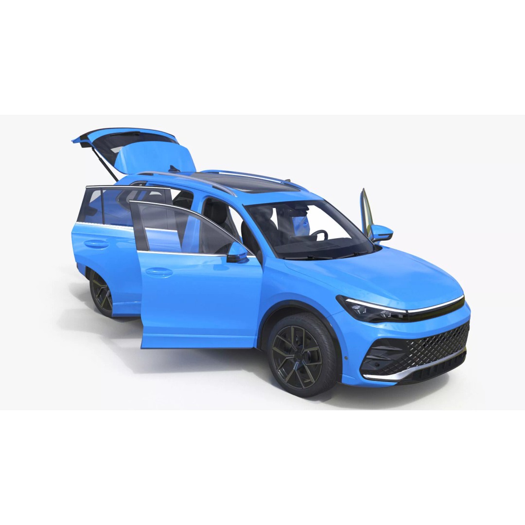 Modern Blue Crossover SUV 3D Model – High Poly PBR Asset, FBX - View 27