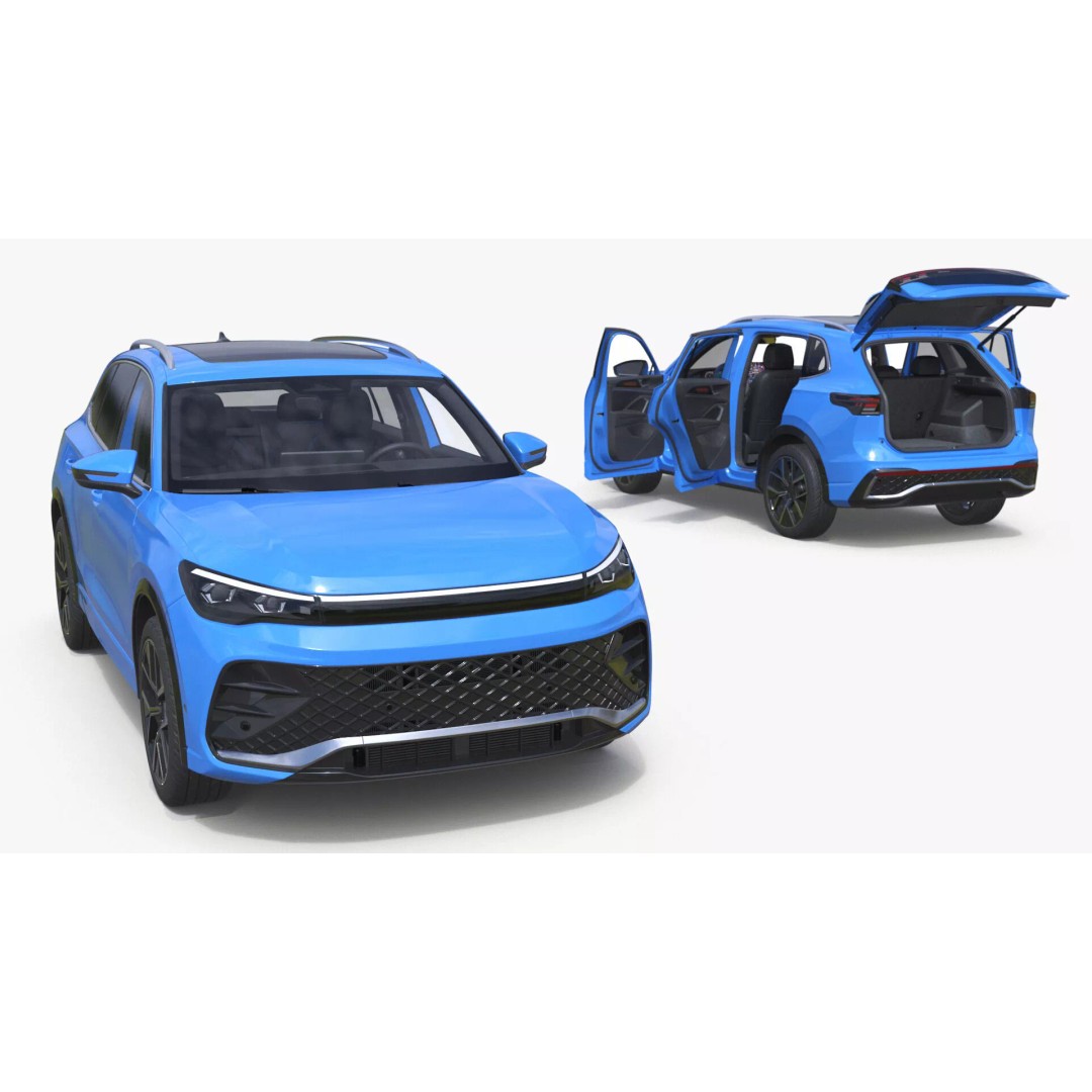 Modern Blue Crossover SUV 3D Model – High Poly PBR Asset, FBX - View 28