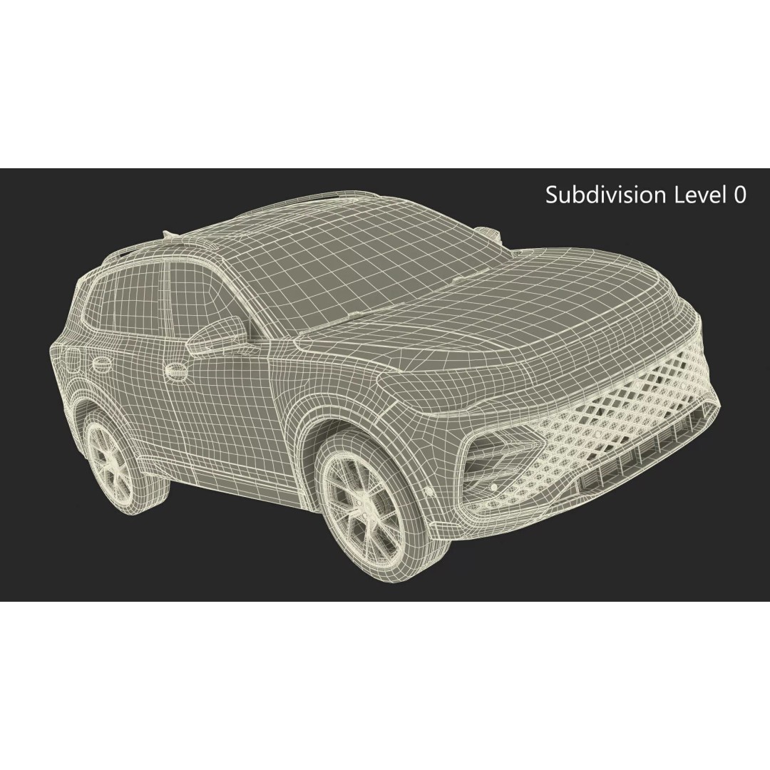 Modern Blue Crossover SUV 3D Model – High Poly PBR Asset, FBX - View 30