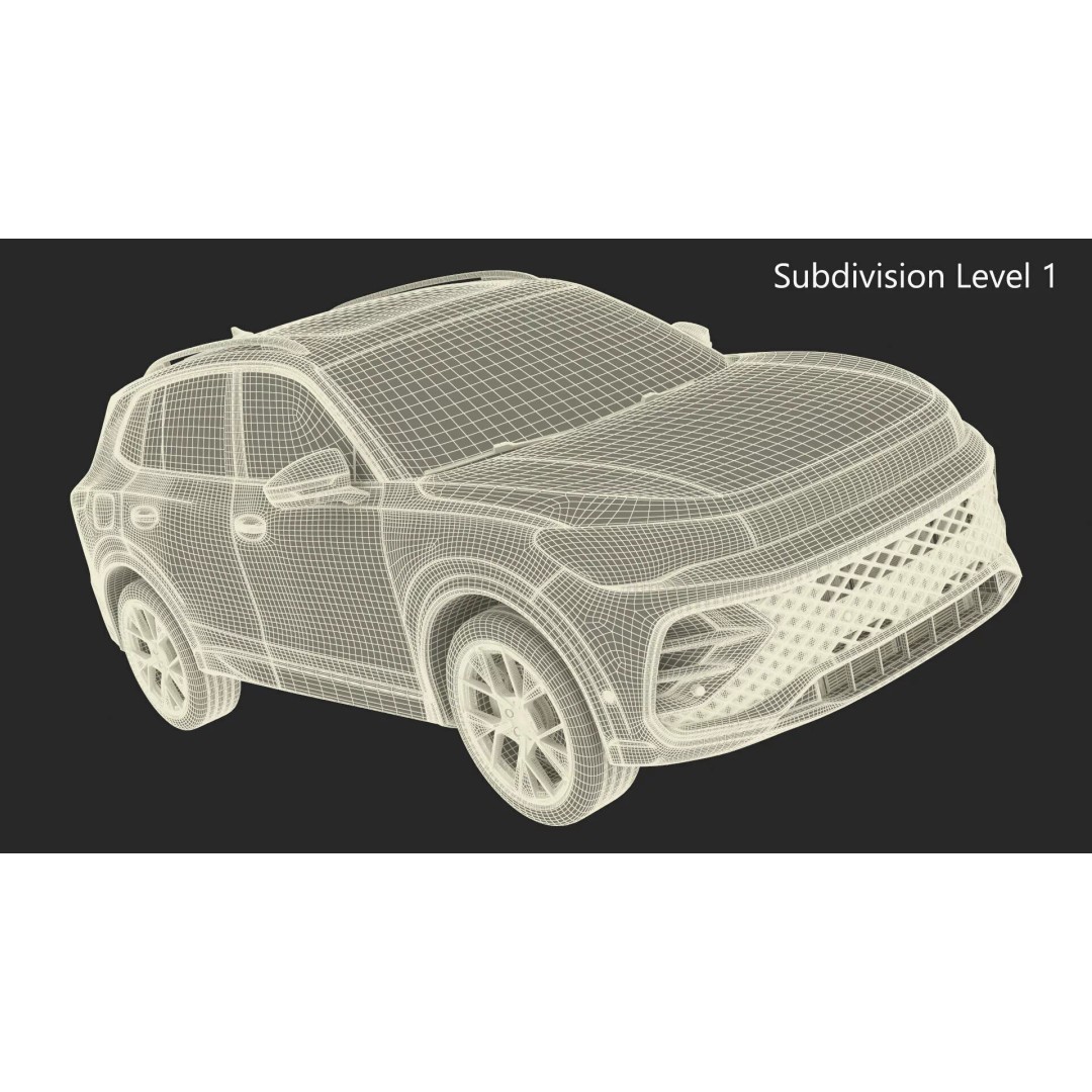 Modern Blue Crossover SUV 3D Model – High Poly PBR Asset, FBX - View 31