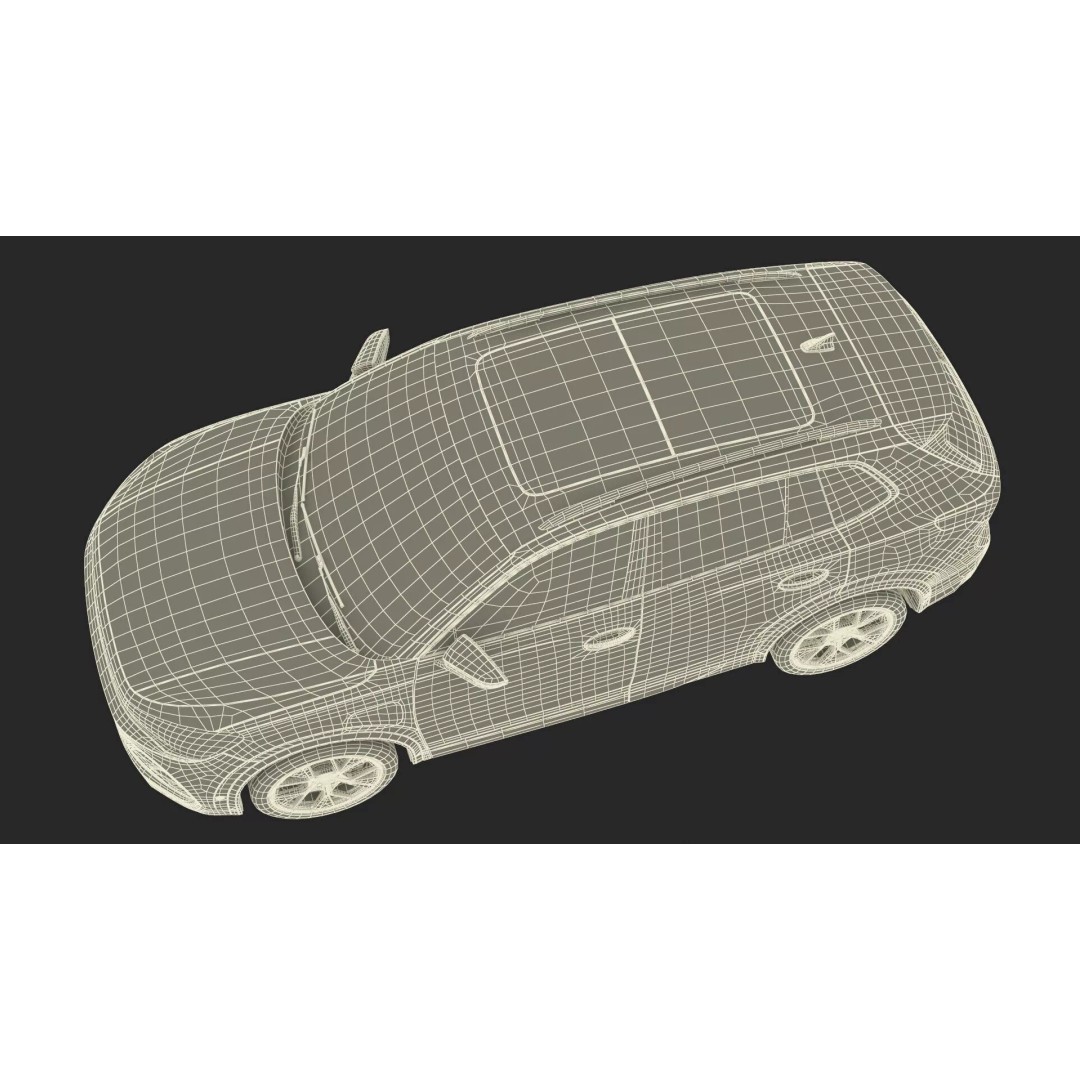 Modern Blue Crossover SUV 3D Model – High Poly PBR Asset, FBX - View 36