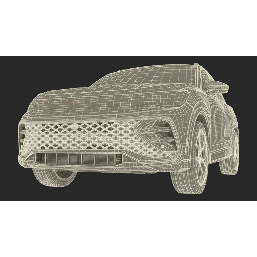 Modern Blue Crossover SUV 3D Model – High Poly PBR Asset, FBX - View 38