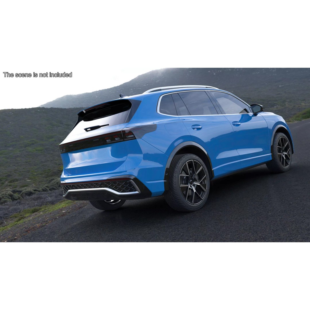 Modern Blue Crossover SUV 3D Model – High Poly PBR Asset, FBX - View 4