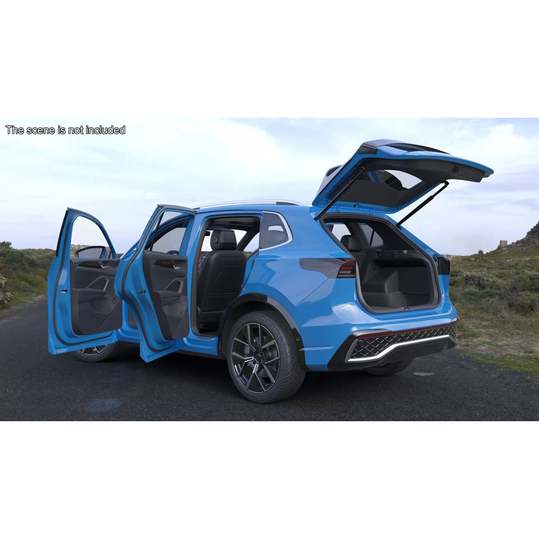 Modern Blue Crossover SUV 3D Model – High Poly PBR Asset, FBX - View 6