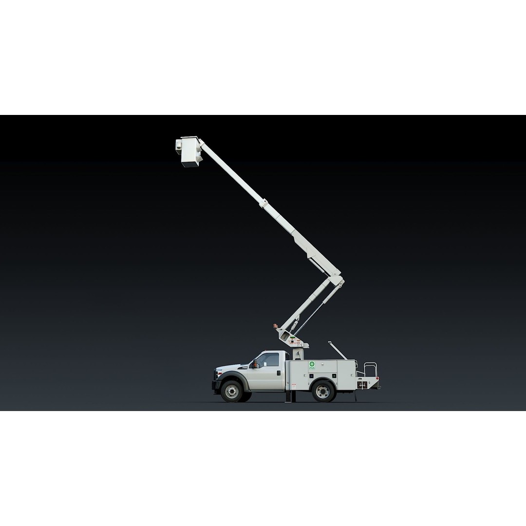 Bucket Truck 3D Model – Low Poly Boom Truck with PBR Textures - View 20