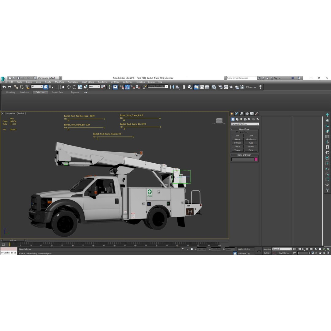 Bucket Truck 3D Model – Low Poly Boom Truck with PBR Textures - View 51