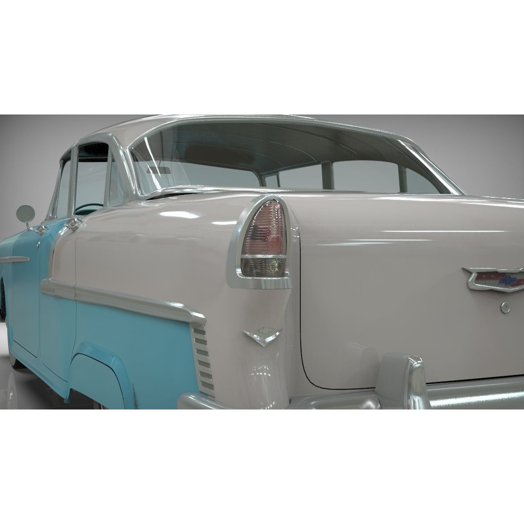 1955 Belair Sedan 3D Model – High Poly PBR Game Asset, Blender, FBX, OBJ - View 13
