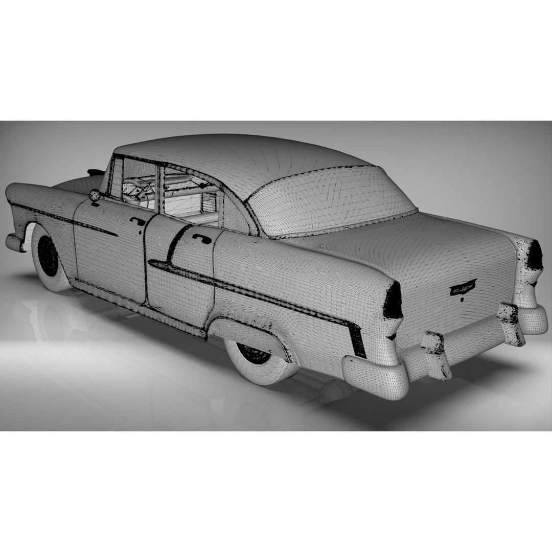 1955 Belair Sedan 3D Model – High Poly PBR Game Asset, Blender, FBX, OBJ - View 16