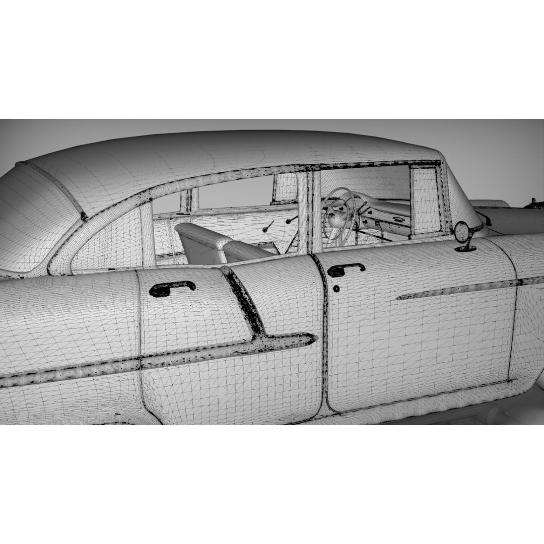 1955 Belair Sedan 3D Model – High Poly PBR Game Asset, Blender, FBX, OBJ - View 17