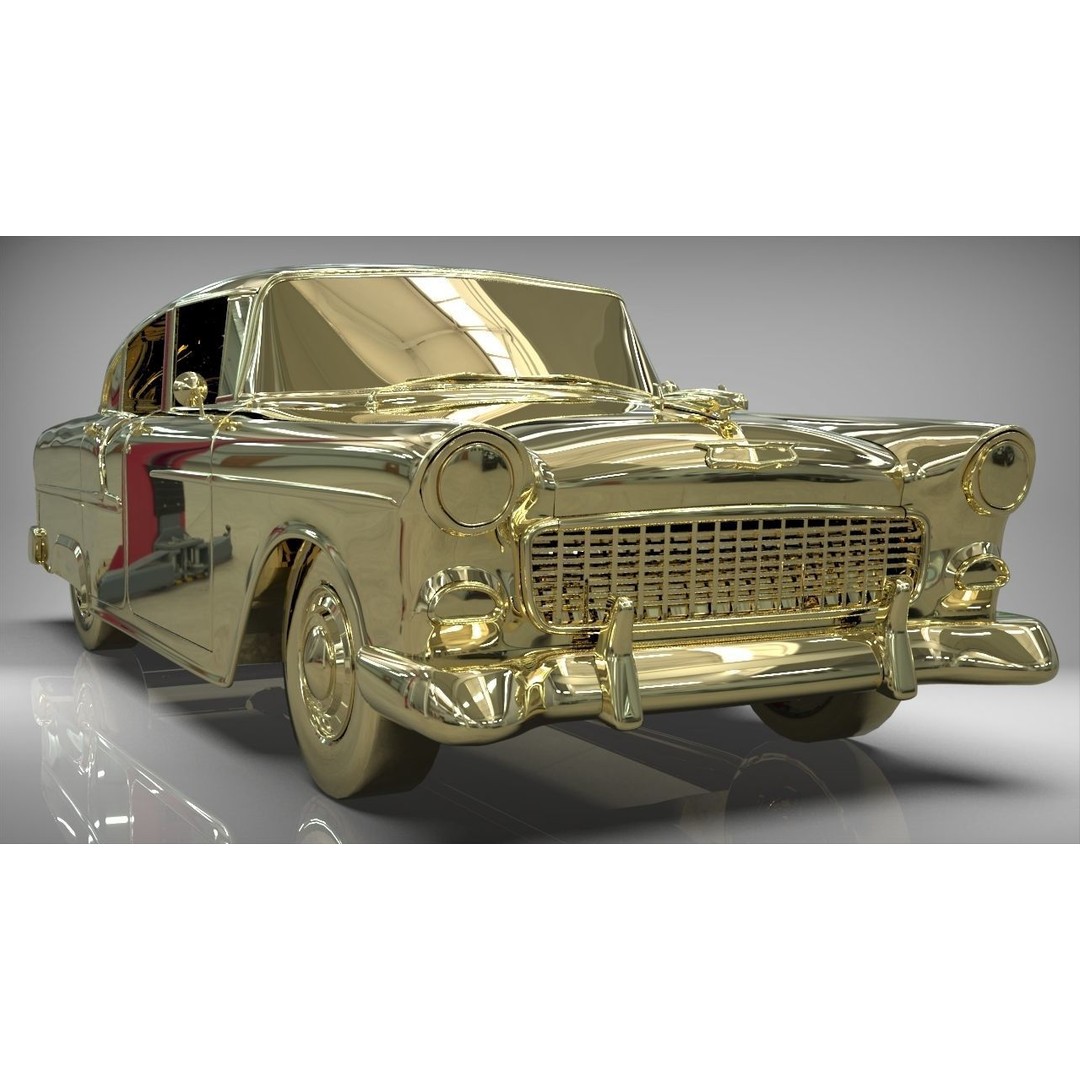1955 Belair Sedan 3D Model – High Poly PBR Game Asset, Blender, FBX, OBJ - View 23