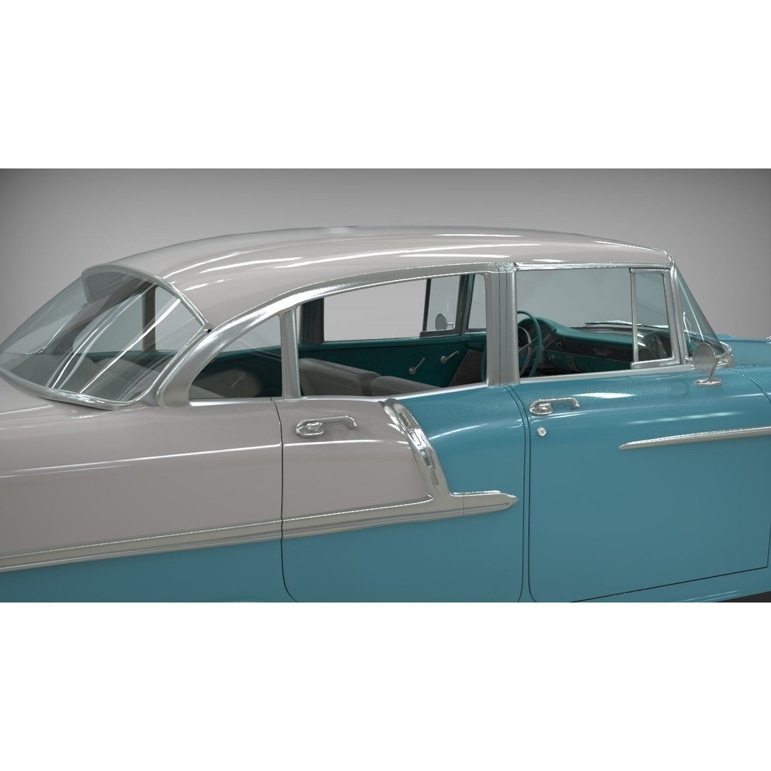 1955 Belair Sedan 3D Model – High Poly PBR Game Asset, Blender, FBX, OBJ - View 8