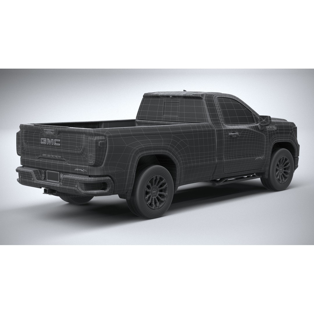GMC Sierra AT4X 3D Model – High Poly Pickup, FBX, OBJ, Game Ready