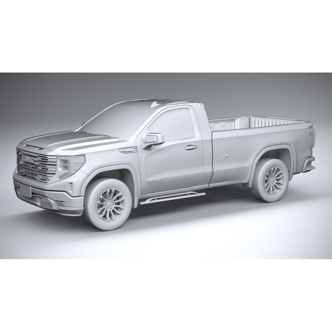 GMC Sierra AT4X 3D Model – High Poly Pickup, FBX, OBJ, Game Ready - View 21