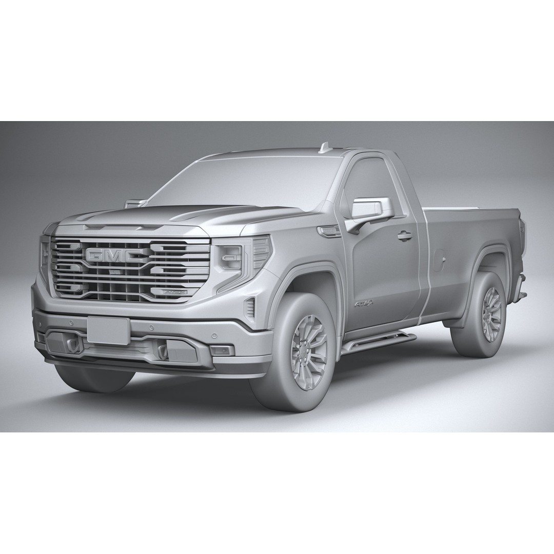 GMC Sierra AT4X 3D Model – High Poly Pickup, FBX, OBJ, Game Ready - View 22