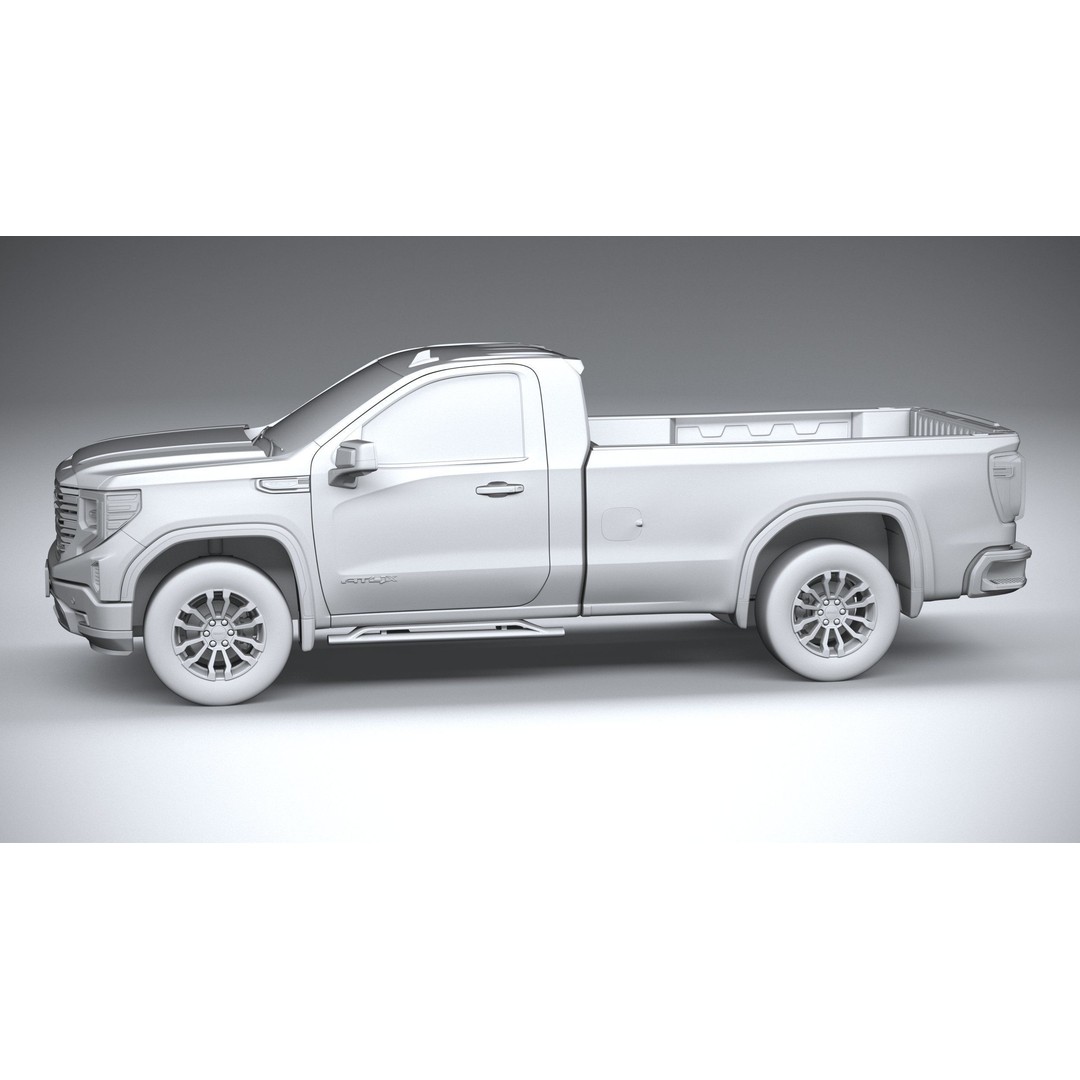 GMC Sierra AT4X 3D Model – High Poly Pickup, FBX, OBJ, Game Ready - View 24